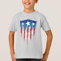 Captain America Retro Shield Paint Brush Strokes