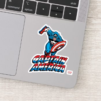 Captain America Run Sticker by marvelclassics at Zazzle