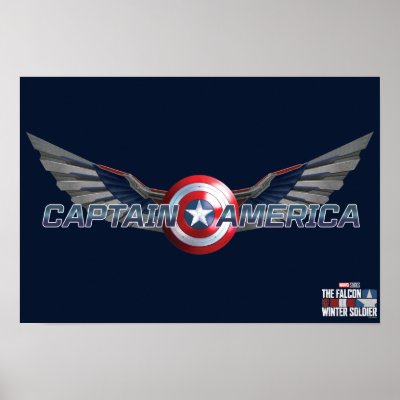 Captain America Shield And Wings Poster