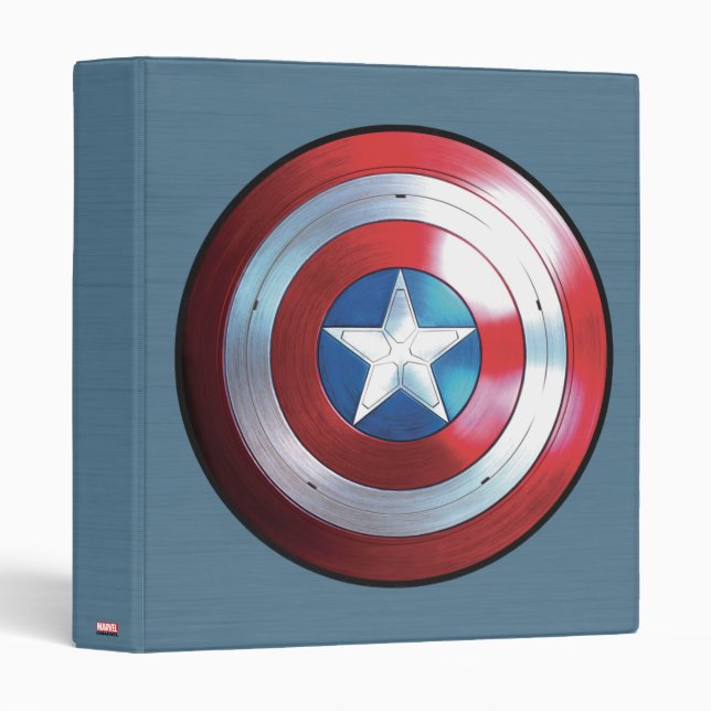 Captain America Shield Badge 3 Ring Binder (Front/Spine)