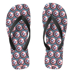 Captain America Shield Badge Flip Flops