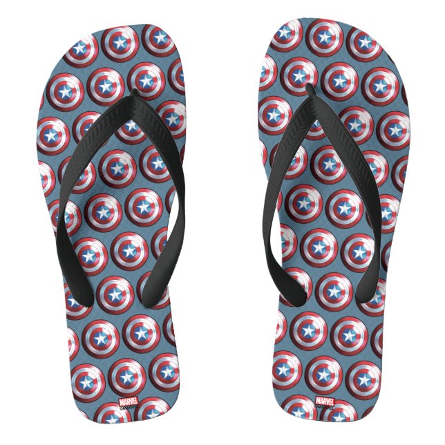 Captain America Shield Badge Flip Flops (Footbed)