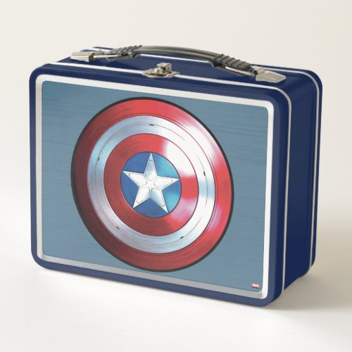 Captain America Shield Badge Metal Lunch Box