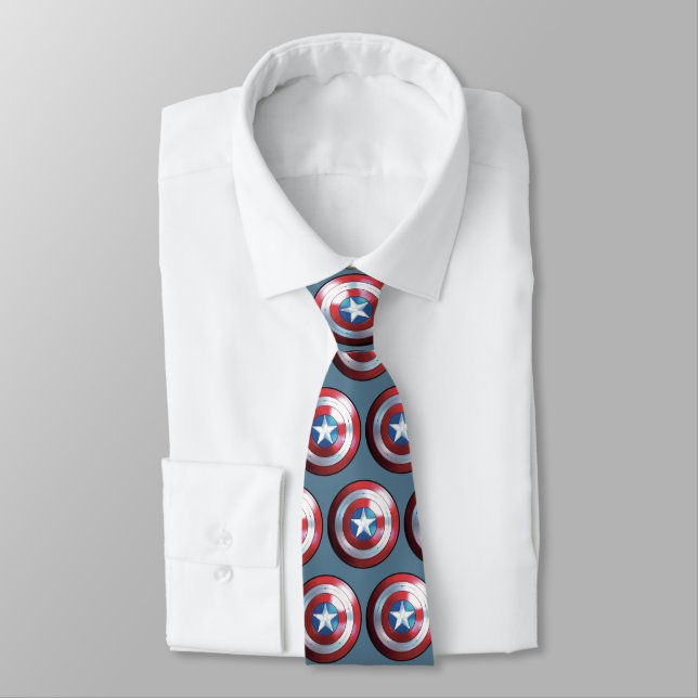 Captain America Shield Badge Neck Tie (Tied)