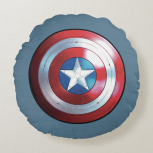 Captain America Shield Badge Round Pillow
