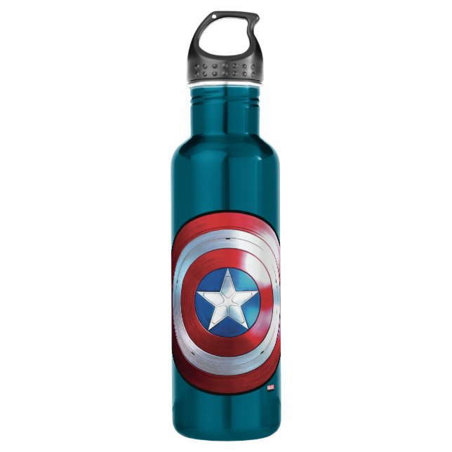 Captain America Shield Badge Stainless Steel Water Bottle (Front)