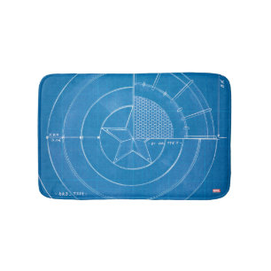 Captain America Shield Blueprint Bathroom Mat