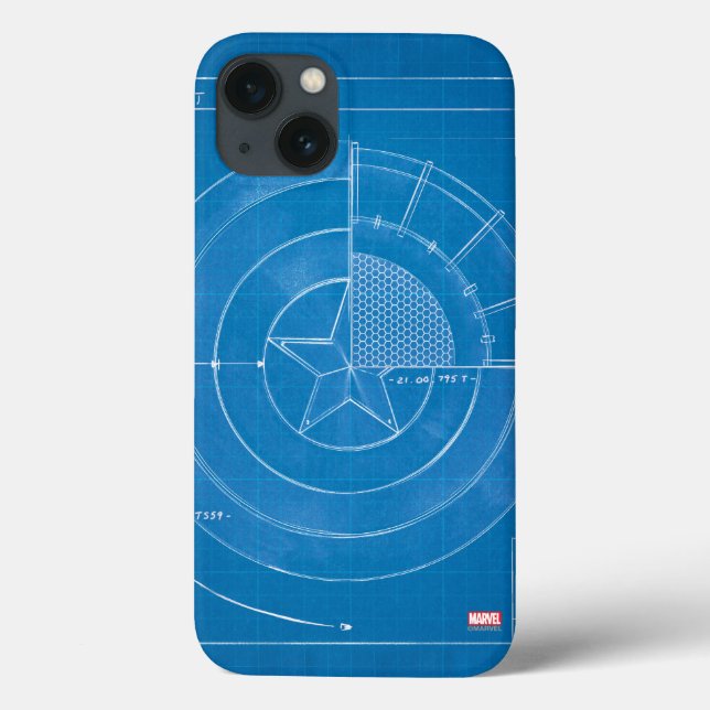 Captain America Shield Blueprint Case-Mate iPhone Case (Back)