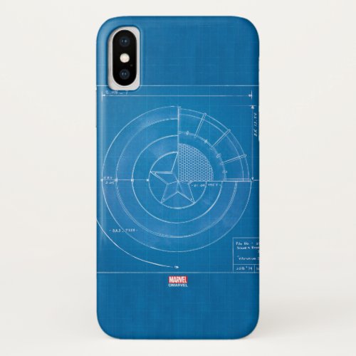 Captain America Shield Blueprint iPhone X Case