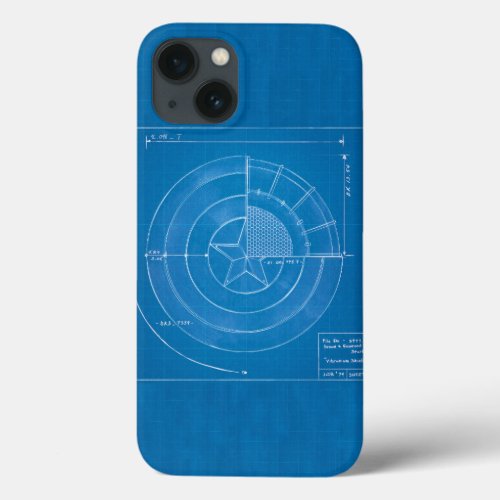 Captain America Shield Blueprint iPhone 13 Case