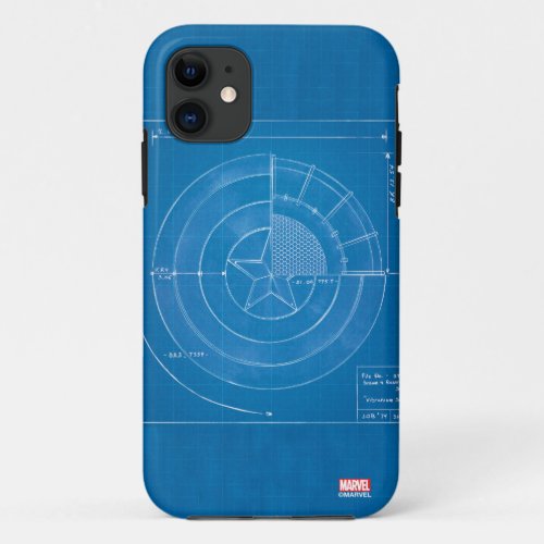 Captain America Shield Blueprint iPhone 11 Case