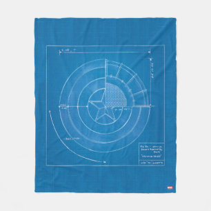 Captain America Shield Blueprint Fleece Blanket