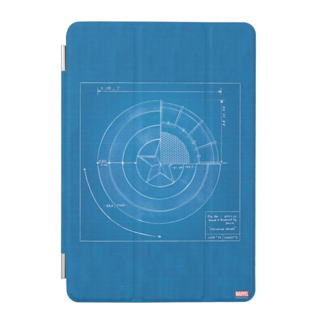 Captain America Shield Blueprint iPad Mini Cover (Front)