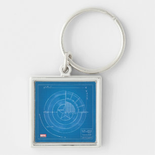 Captain America Shield Blueprint Keychain