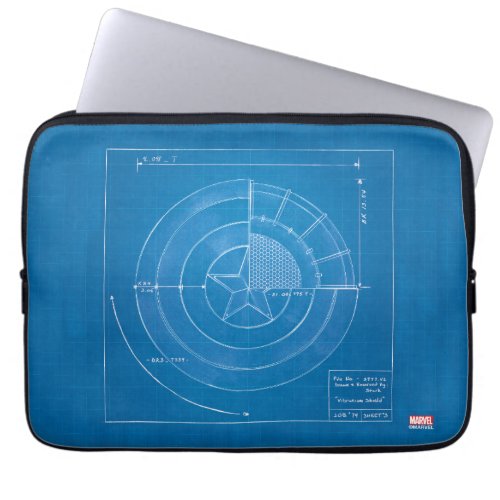 Captain America Shield Blueprint Laptop Sleeve
