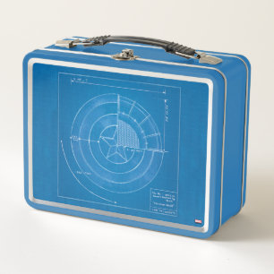 Captain America Shield Blueprint Metal Lunch Box