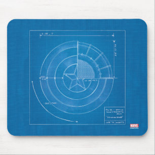 Captain America Shield Blueprint Mouse Pad