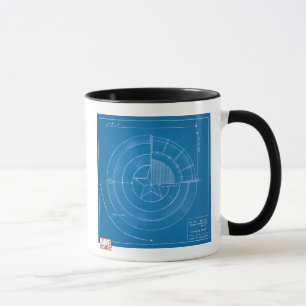 Captain America Shield Blueprint Mug