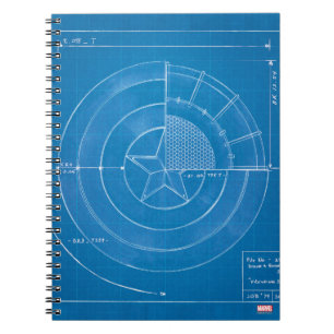 Captain America Shield Blueprint Notebook
