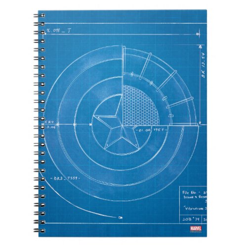 Captain America Shield Blueprint Notebook