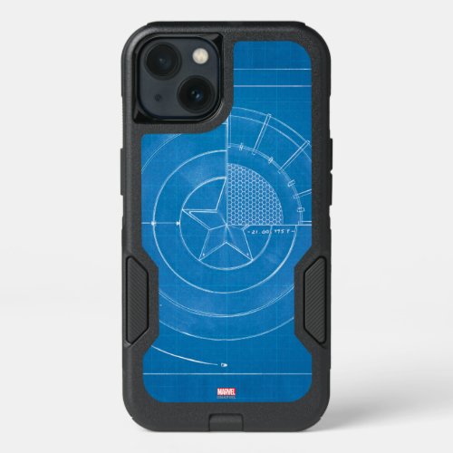 Captain America Shield Blueprint iPhone 13 Case