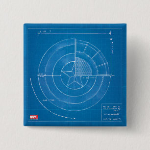 Captain America Shield Blueprint Pinback Button