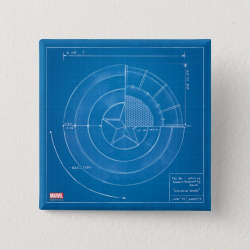 Captain America Shield Blueprint Pinback Button