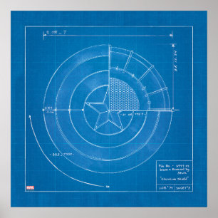 Captain America Shield Blueprint Poster