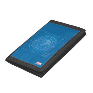 Captain America Shield Blueprint Tri-fold Wallet