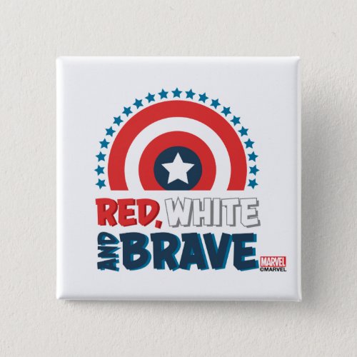 Captain America Shield Red White  Brave Button