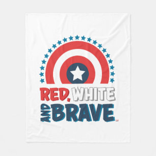 Captain America Shield "Red, White, & Brave" Fleece Blanket