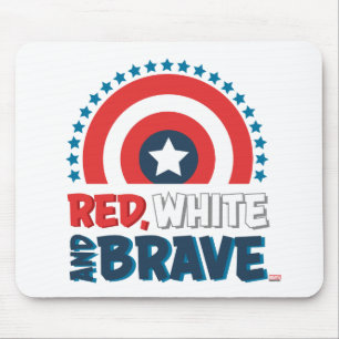Captain America Shield "Red, White, & Brave" Mouse Pad