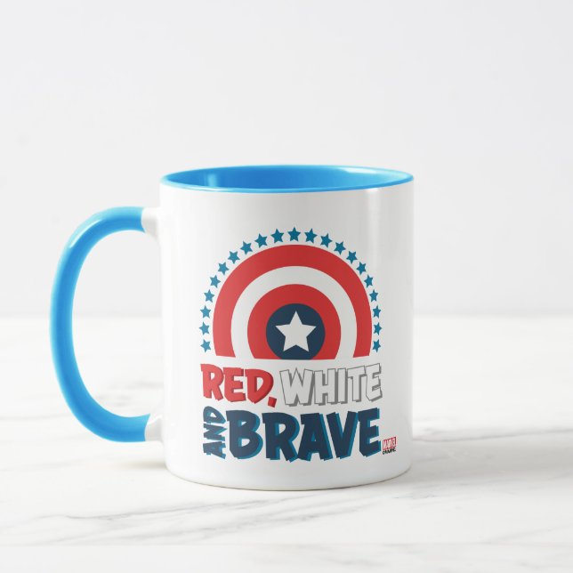 Captain America Shield "Red, White, & Brave" Mug (Left)