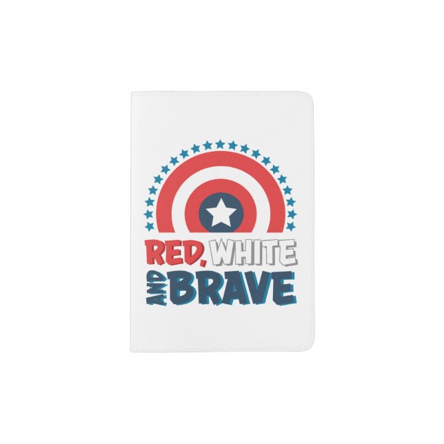 Captain America Shield "Red, White, & Brave" Passport Holder (Front)