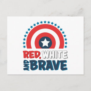 Captain America Shield "Red, White, & Brave" Postcard