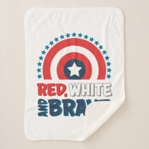 Captain America Shield "Red, White, & Brave" Sherpa Blanket