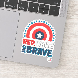 Captain America Shield "Red, White, & Brave" Sticker