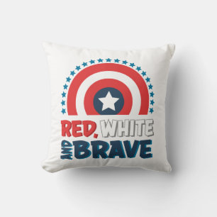 Captain America Shield "Red, White, & Brave" Throw Pillow
