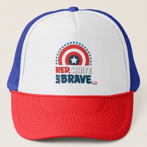 Captain America Shield Red White  Brave Trucker Hat