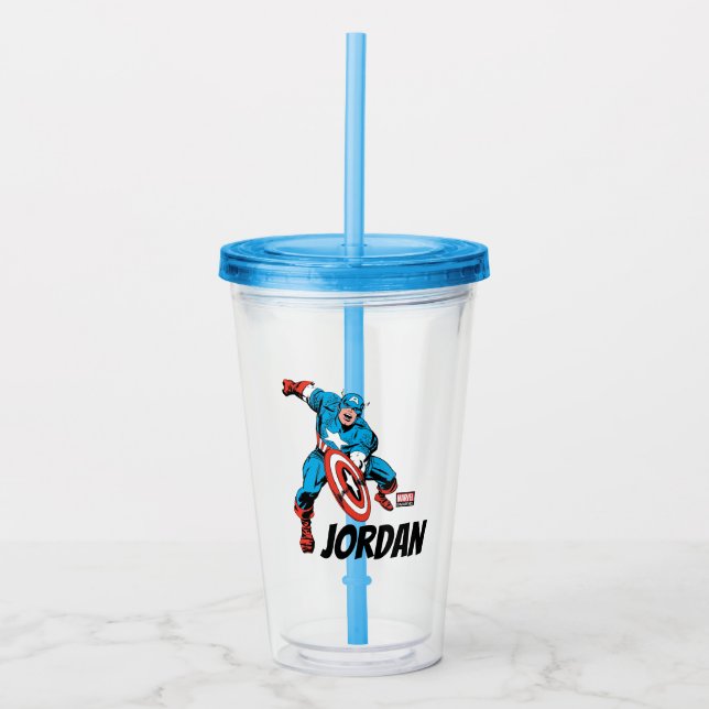 Captain America Shield Slam Acrylic Tumbler (Front)