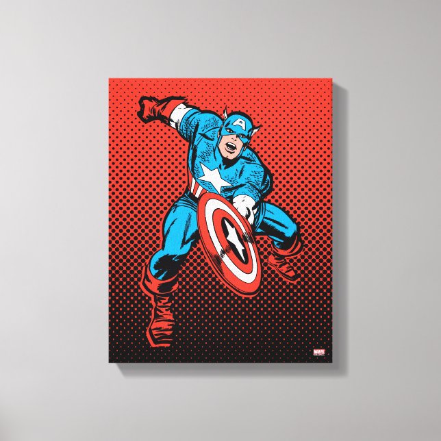 Captain America Shield Slam Canvas Print (Front)