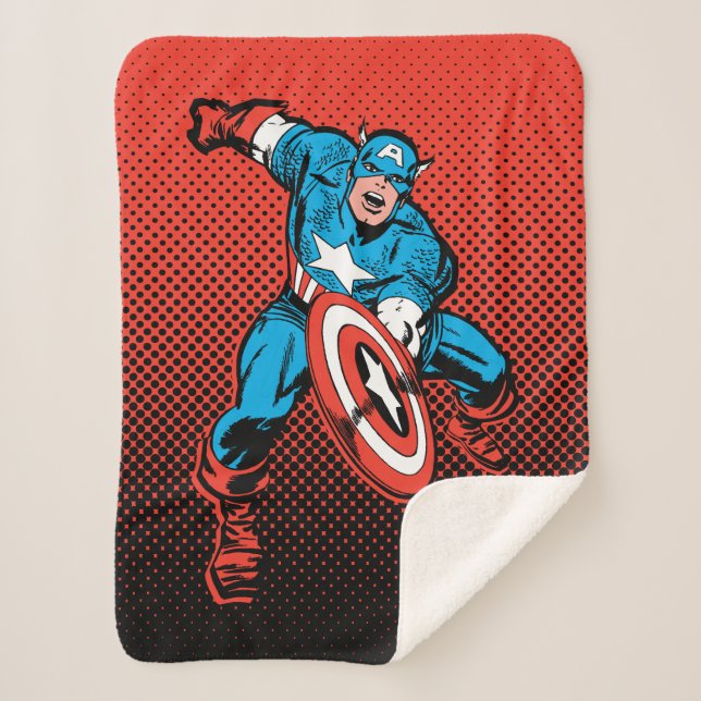 Captain America Shield Slam Sherpa Blanket (Front)