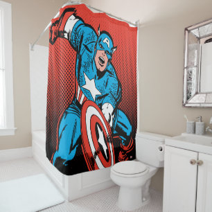 Captain America Shield Slam Shower Curtain