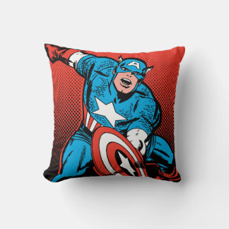 Captain America Shield Slam Throw Pillow