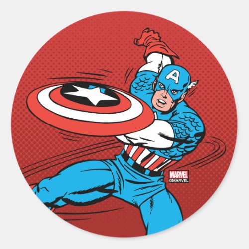Captain America Shield Slash Classic Round Sticker