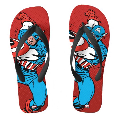 Captain America Shield Slash Flip Flops
