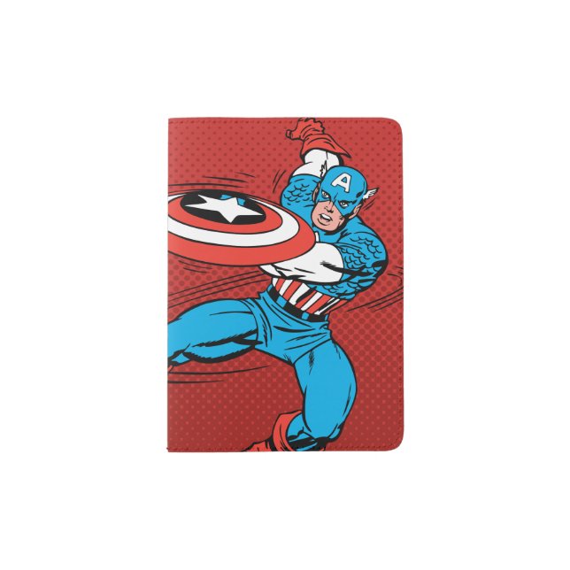 Captain America Shield Slash Passport Holder (Front)