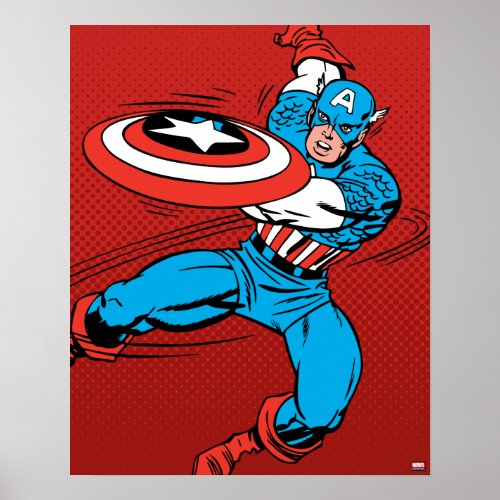 Captain America Shield Slash Poster