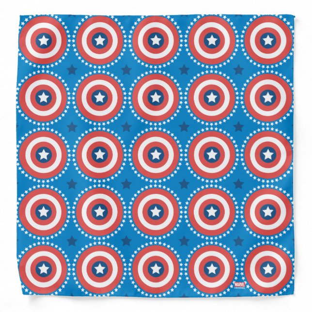 Captain America Shield & Stars Pattern Bandana (Front)