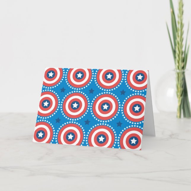 Captain America Shield & Stars Pattern Card (Front)